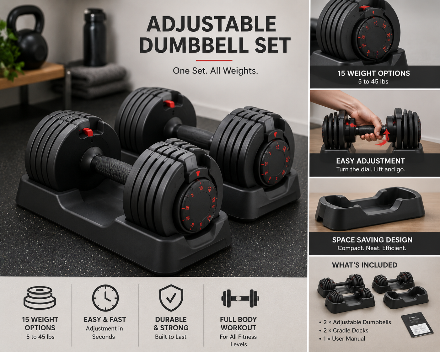 Adjustable Dumbbell Set